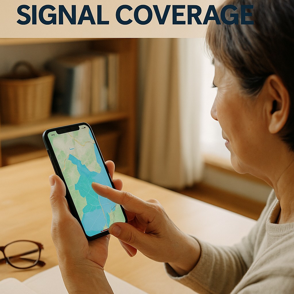 地図アプリを見ながら確認しているイメージ