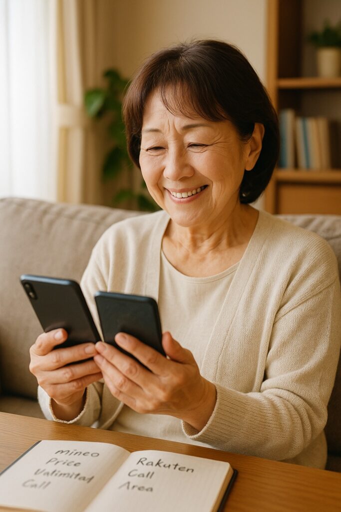 スマホを快適に使うシニアの生活イメージ写真