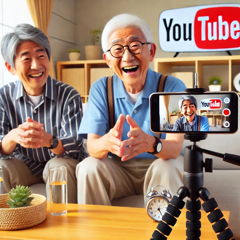 YouTube副業に挑戦するシニア男性