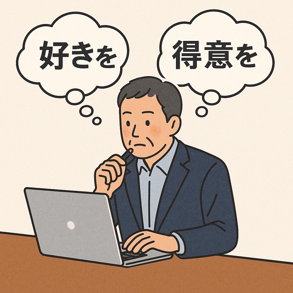 自分の得意・好き・経験を書き出す図解