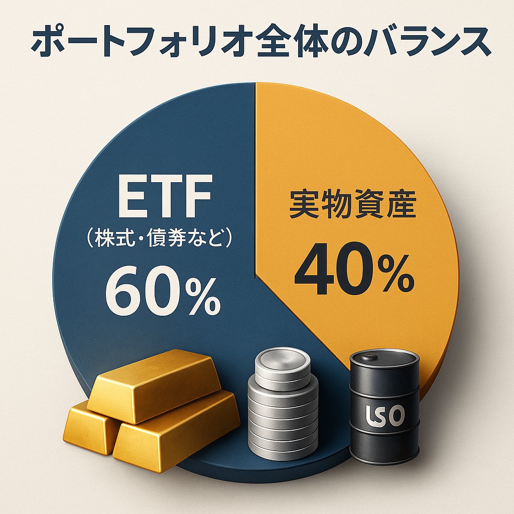 パイチャートまたは積み上げ棒グラフで全体配分