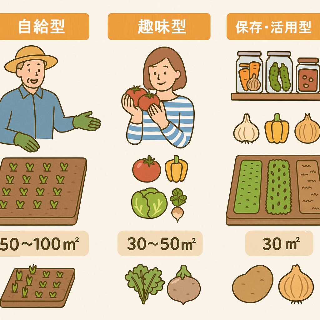 目的別に変わる畑サイズ