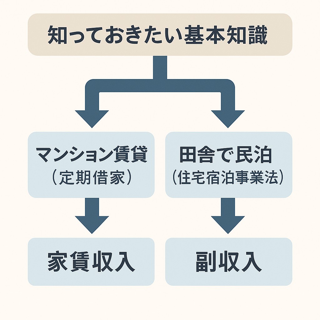 マンション貸し出し・民泊の制度イメージ図解