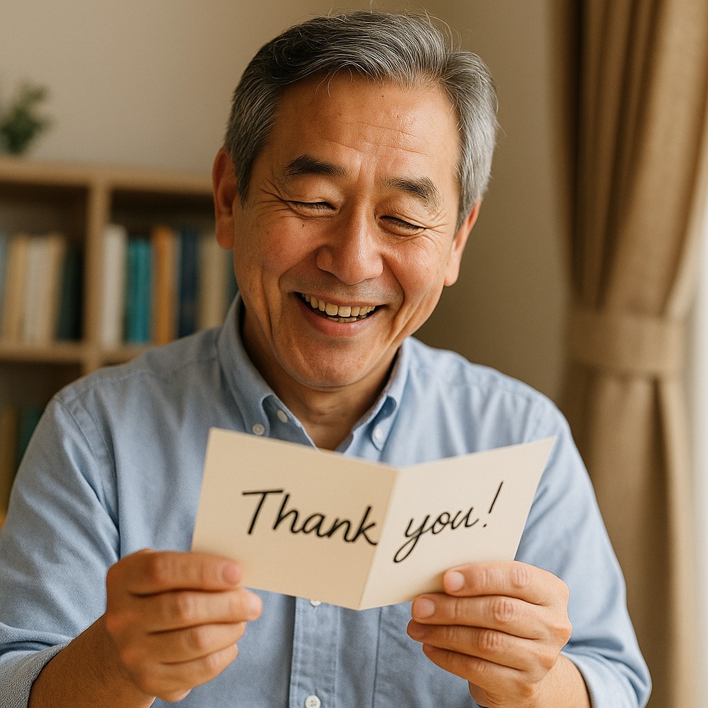 感謝メッセージを受け取る講師