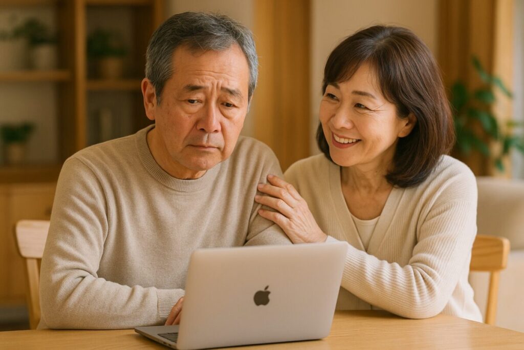 定年後の不安→希望への変化を表現する共感ビジュアル