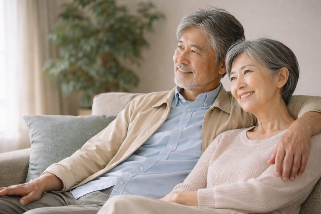 年金制度を理解し、安心して暮らす60代夫婦の穏やかな日常風景