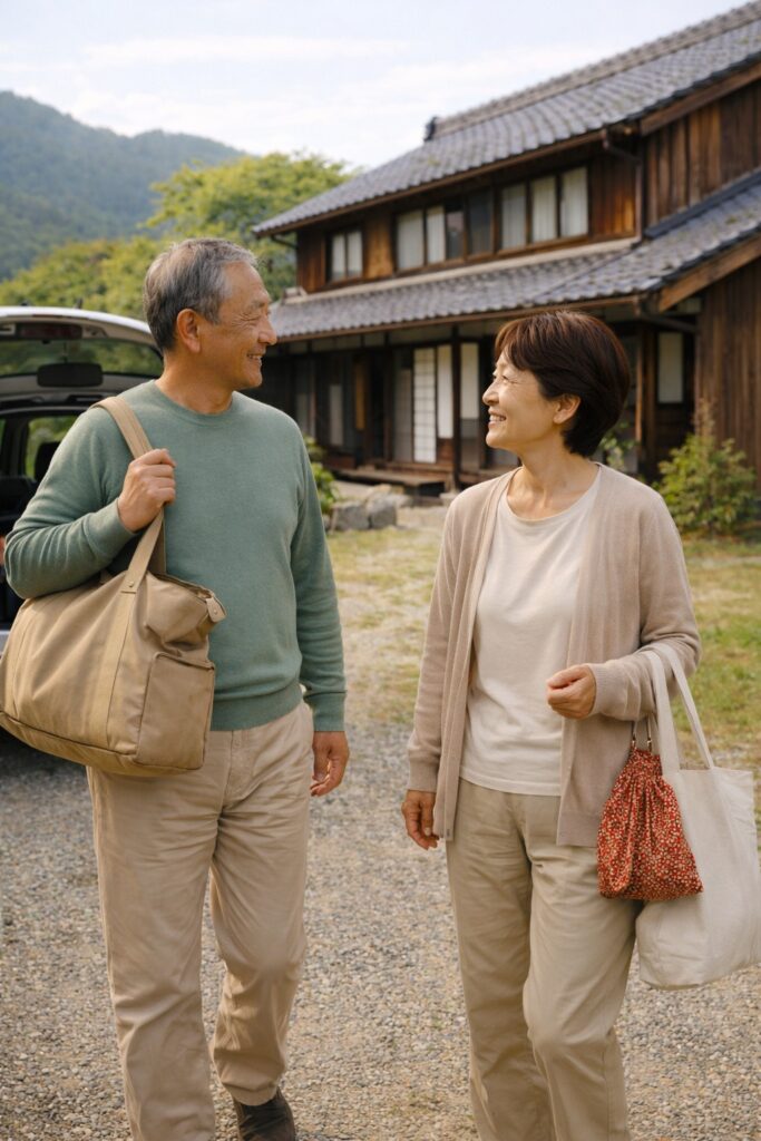 週末に田舎の拠点へ到着し、気軽に二拠点生活を始める60代夫婦