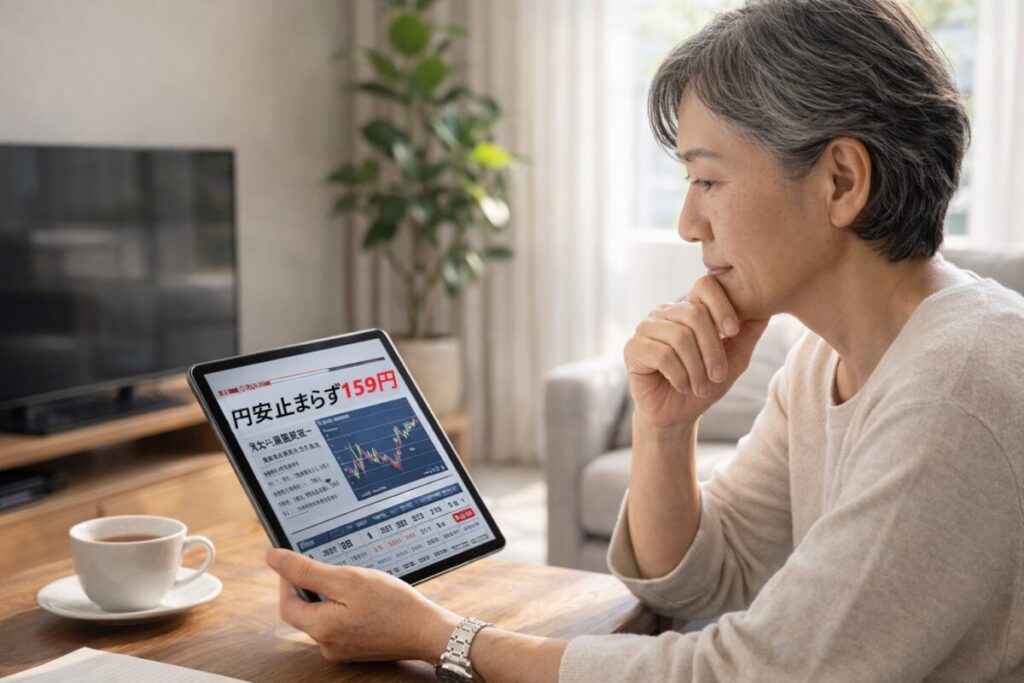 円安ニュースを見て投資への影響を考えるセミシニア