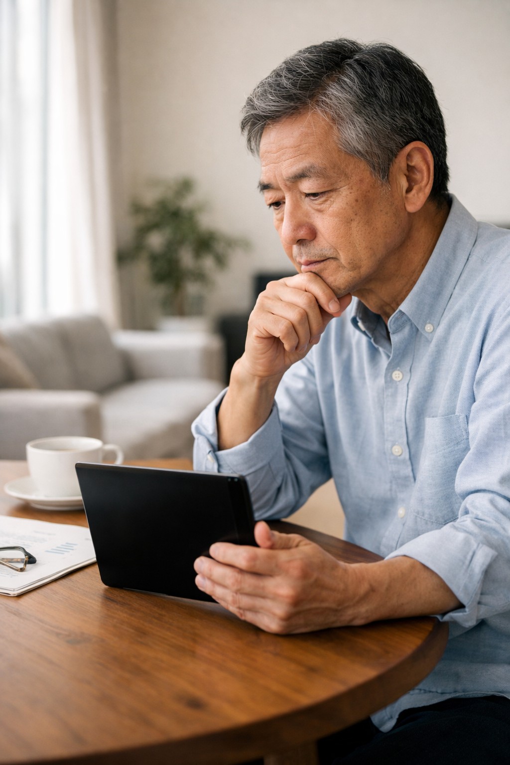 インフレ時代の資産について考える60代日本人男性