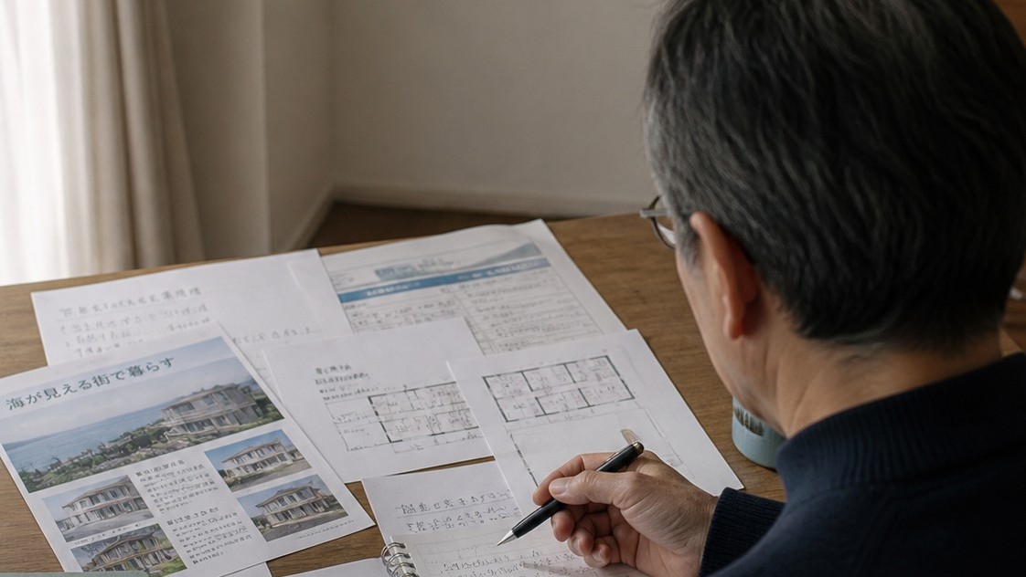 移住を検討する男性が書類を前に手を止める瞬間